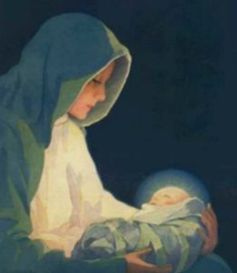 Mary and the infant Jesus (clipart)